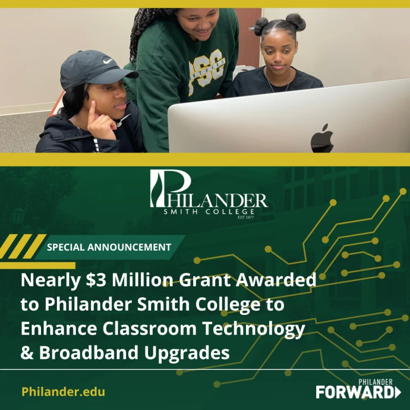 Nearly $3 Million Grant Awarded to Philander Smith College To Enhance Classroom Technology and Broadband Upgrades